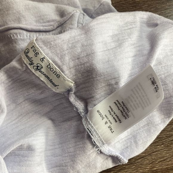 Womens XXS Rag & Bone Lavender Crop Top Burnout Pocket Tee - Picture 7 of 9